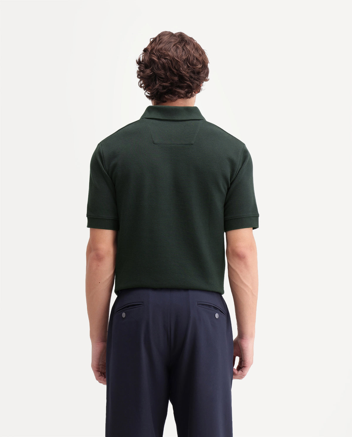 Rare Rabbit Men's Claws Dark Green Cotton Blend Jonny Collar Regular Plain Polo