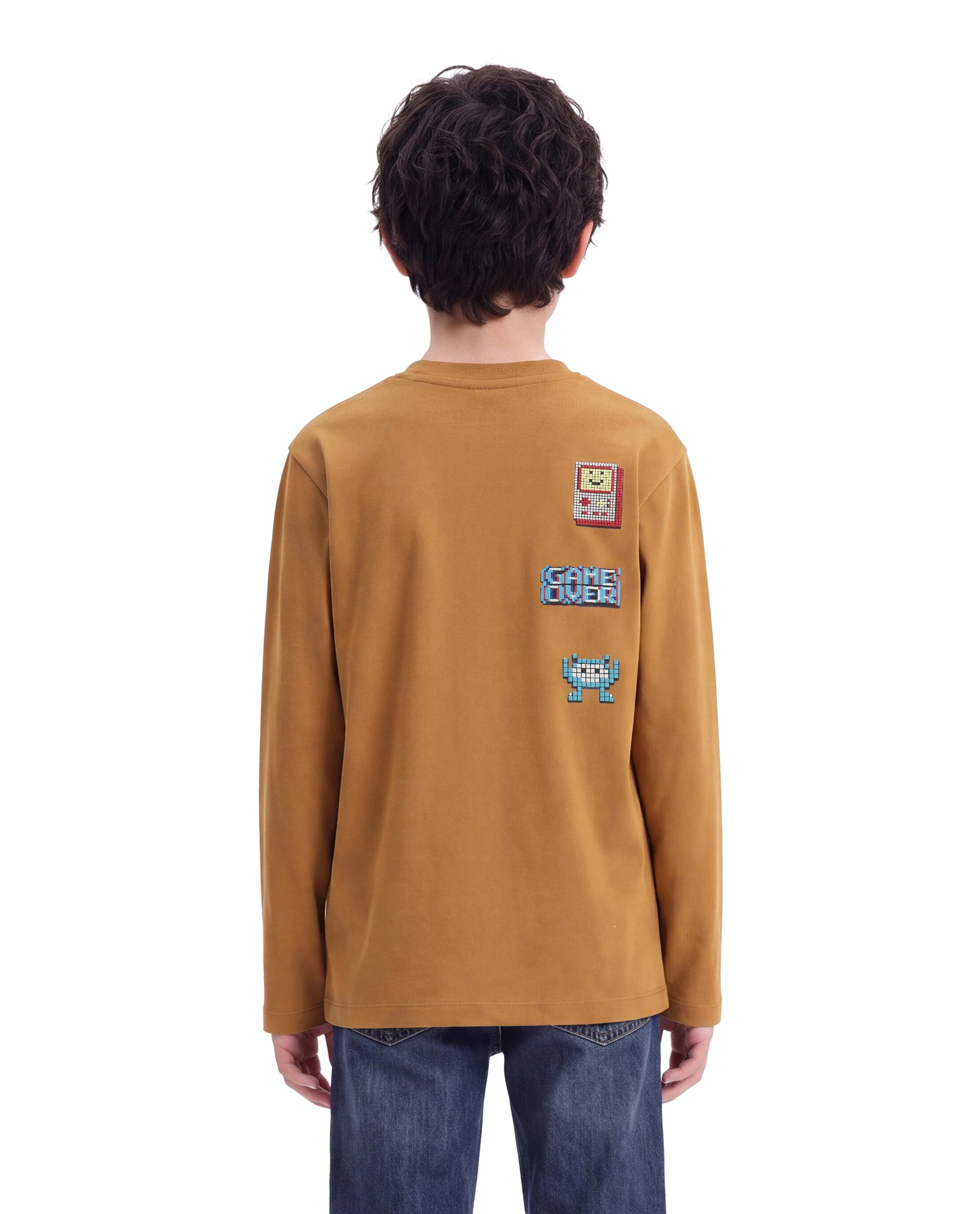 Rare Ones Kids Seth Mustard Cotton Blend Fabric Pull-On Regular Fit Graphic Print T-Shirt