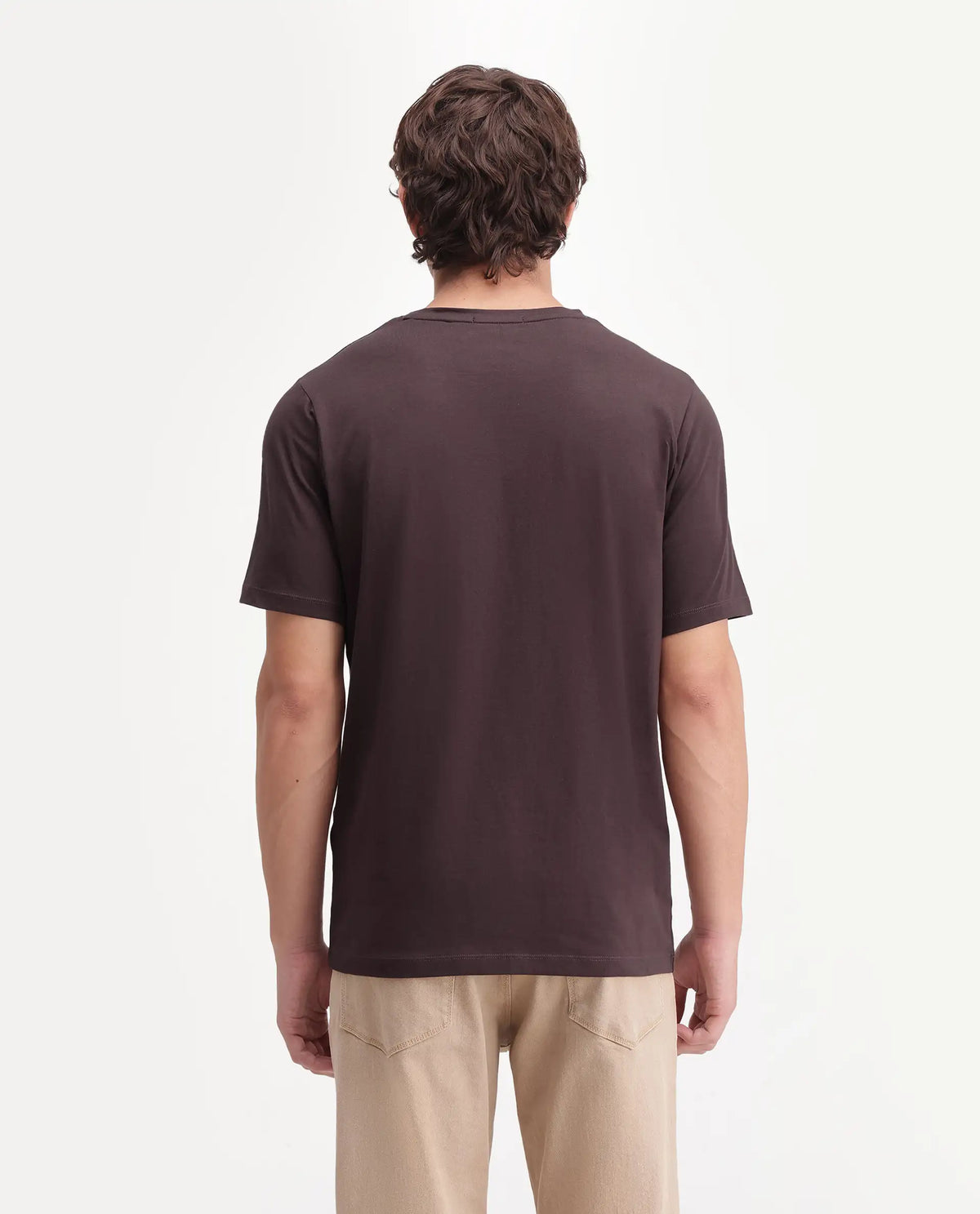 Rare Rabbit Men's Selo Dark Brown Cotton Blend Crew Neck Regular Graphic Print T-Shirt