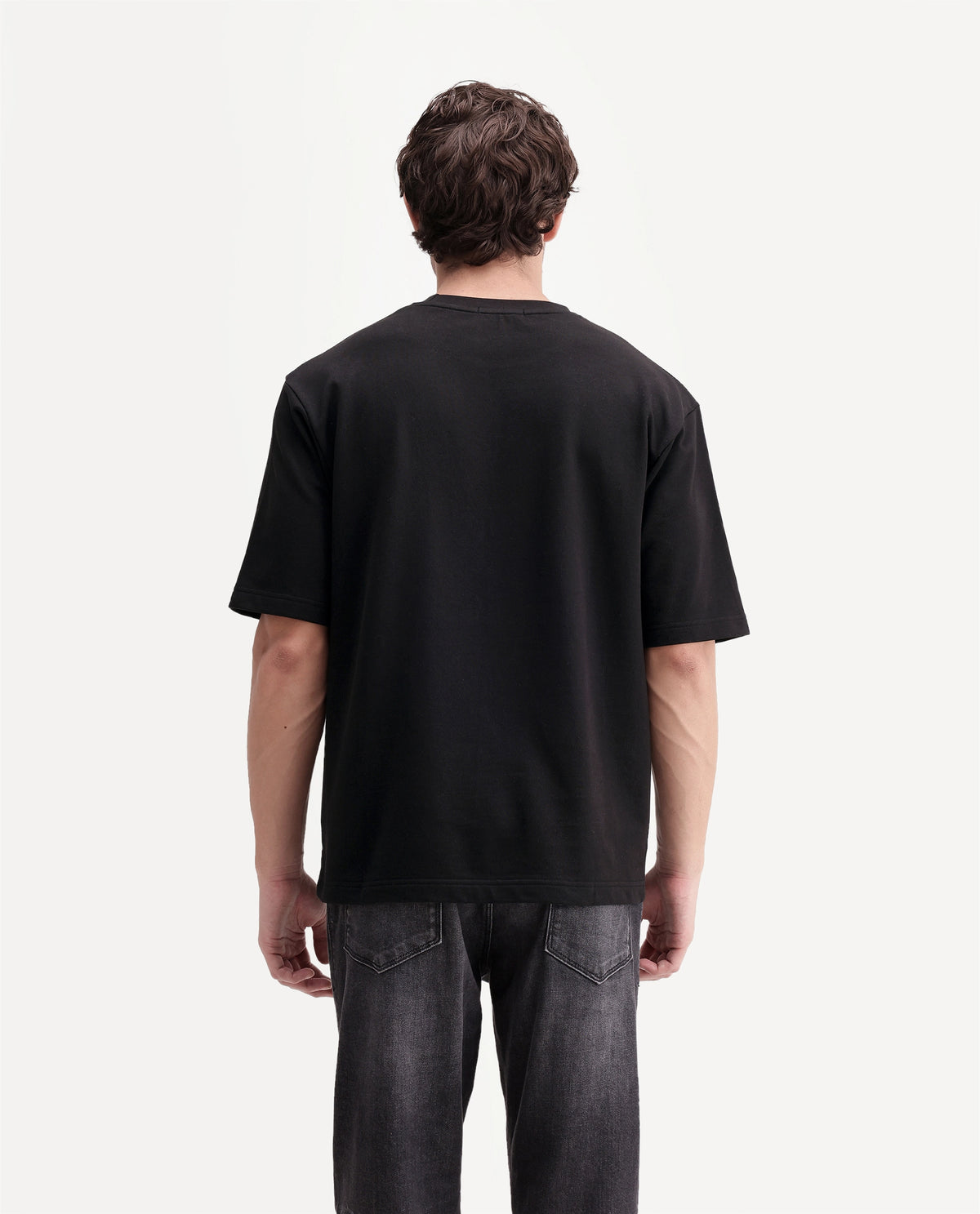 Rare Rabbit Men's Vage Black Cotton Crew Neck Relaxed Graphic Print T-Shirt