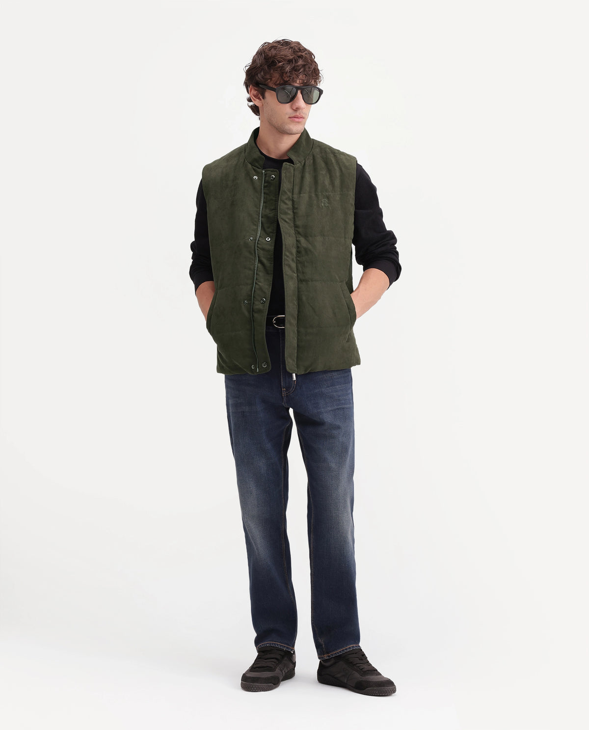 Rare Rabbit Men's Raldos-26 Olive Polyester High Neck Regular Plain Jacket