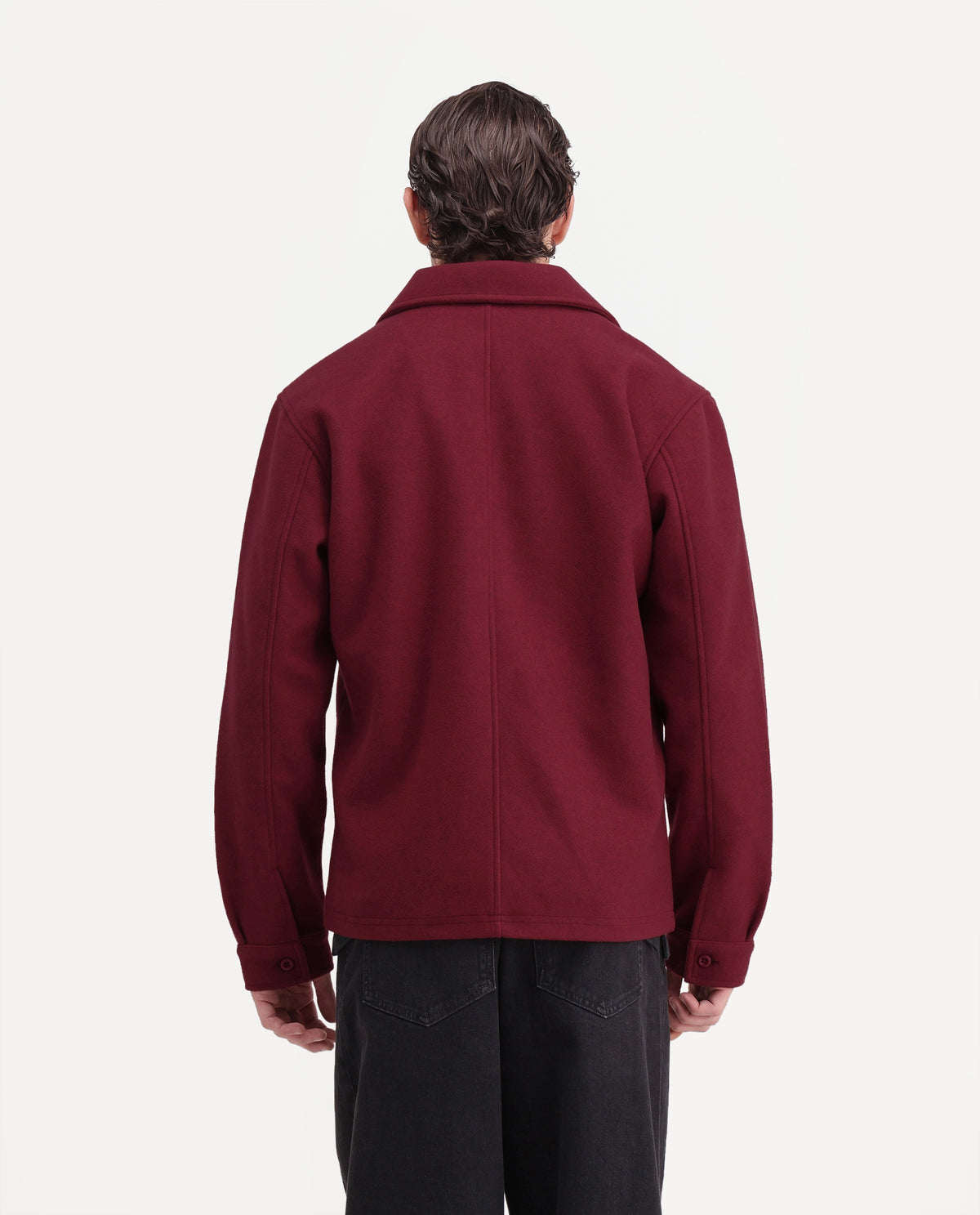 Rare Rabbit Men's Tweeder-26 Red Polyester Spread Collar Regular Plain Jacket