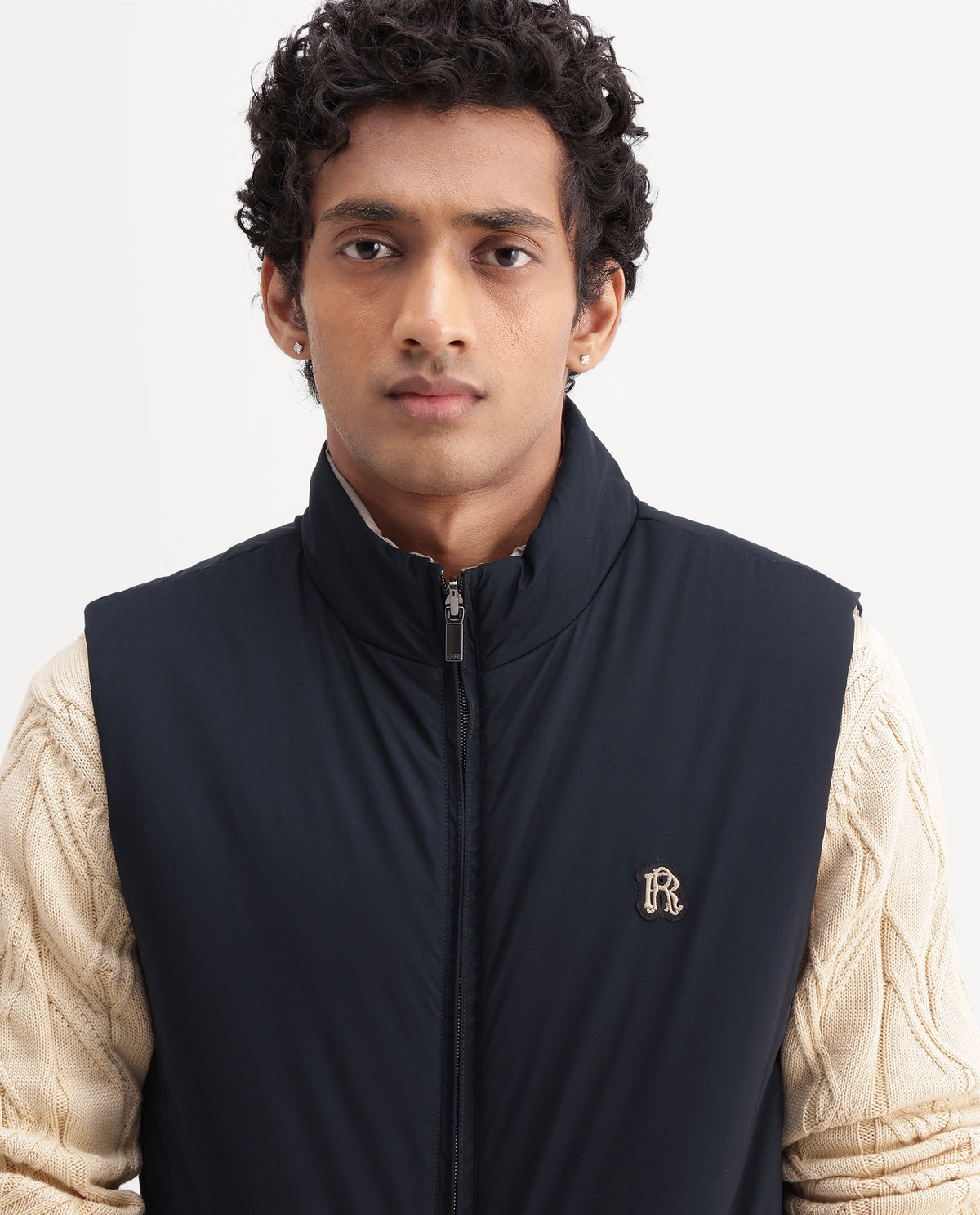 Rare Rabbit Men's Mint Navy Polyester High Neck Regular Plain Jacket - image 7