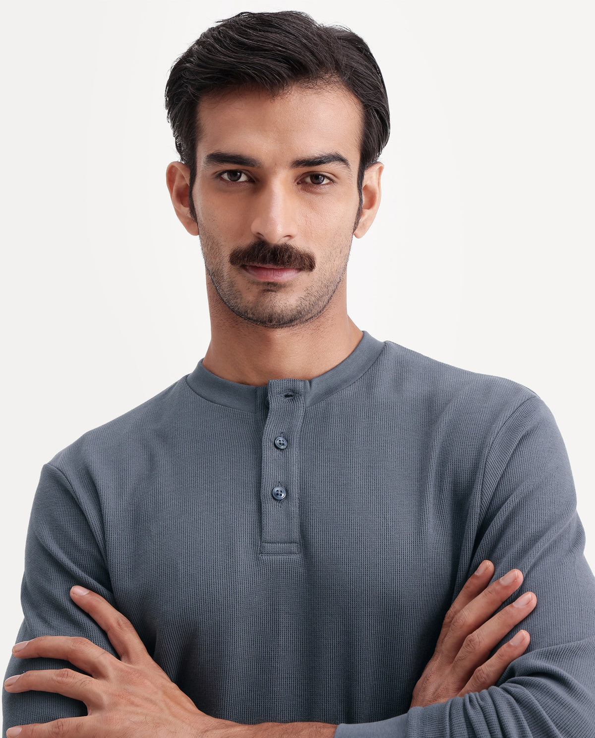 Rare Rabbit Men's Leto Dark Grey Cotton Regular Plain T-Shirt - image 3