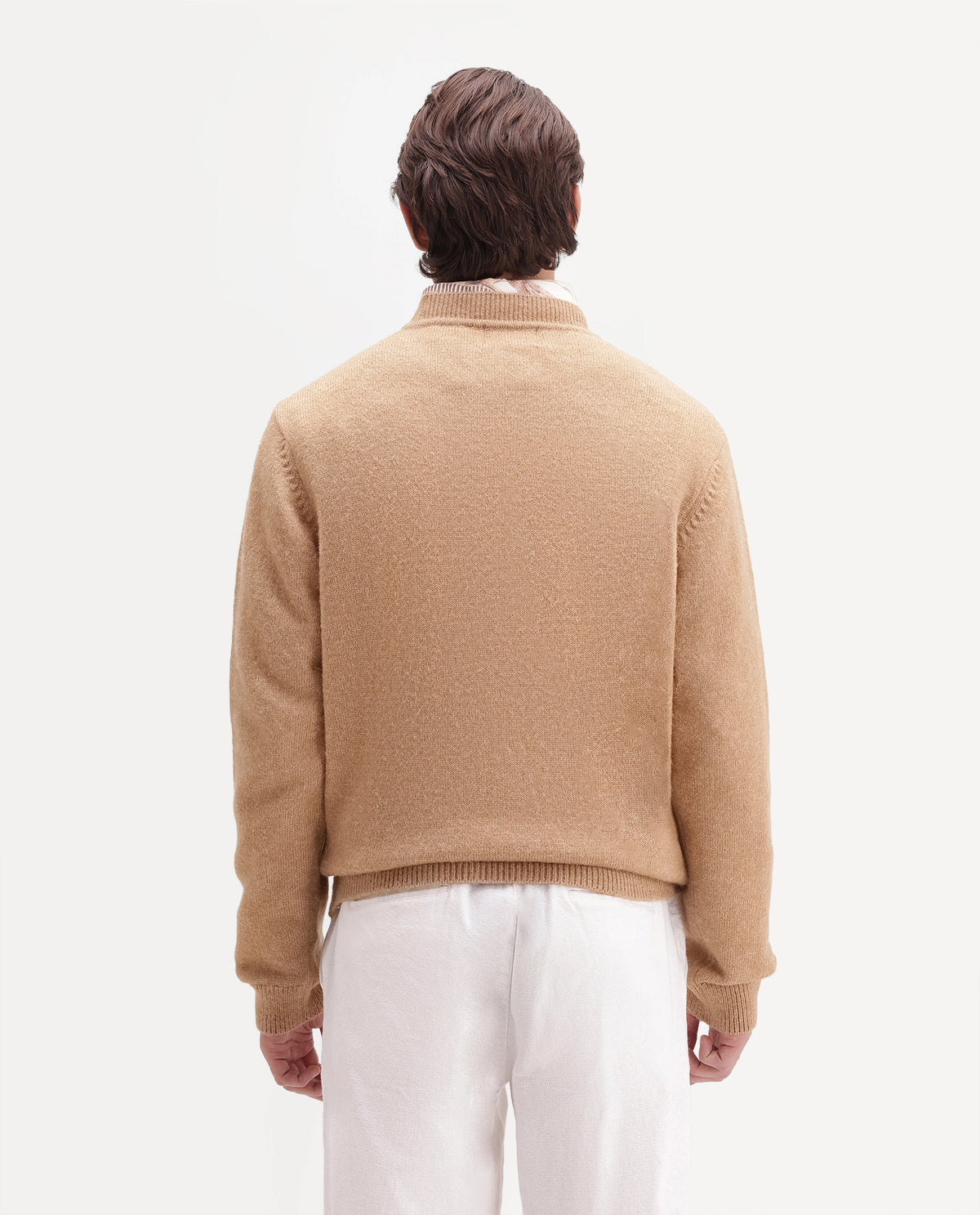 Rare Rabbit Men's Manny-E Dusky Yellow Acrylic Blend Crew Neck Regular Plain Sweater