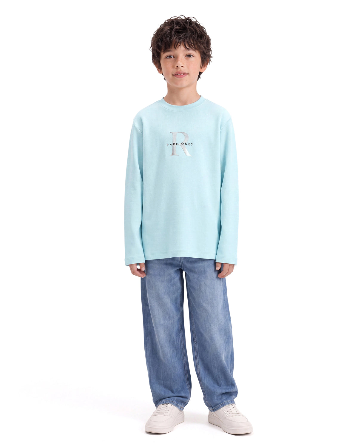 Rare Ones Kids Spro Pastel Blue Cotton Crew Neck Regular Graphic Print T-Shirt