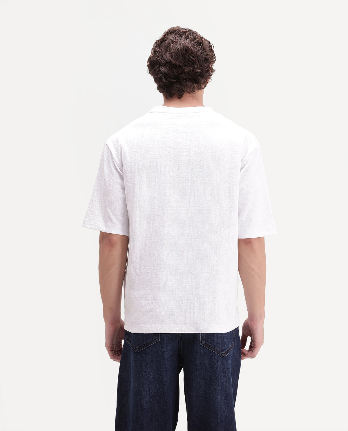 Rare Rabbit Men's Digon Off White Cotton Blend Crew Neck Regular Graphic Print T-Shirt