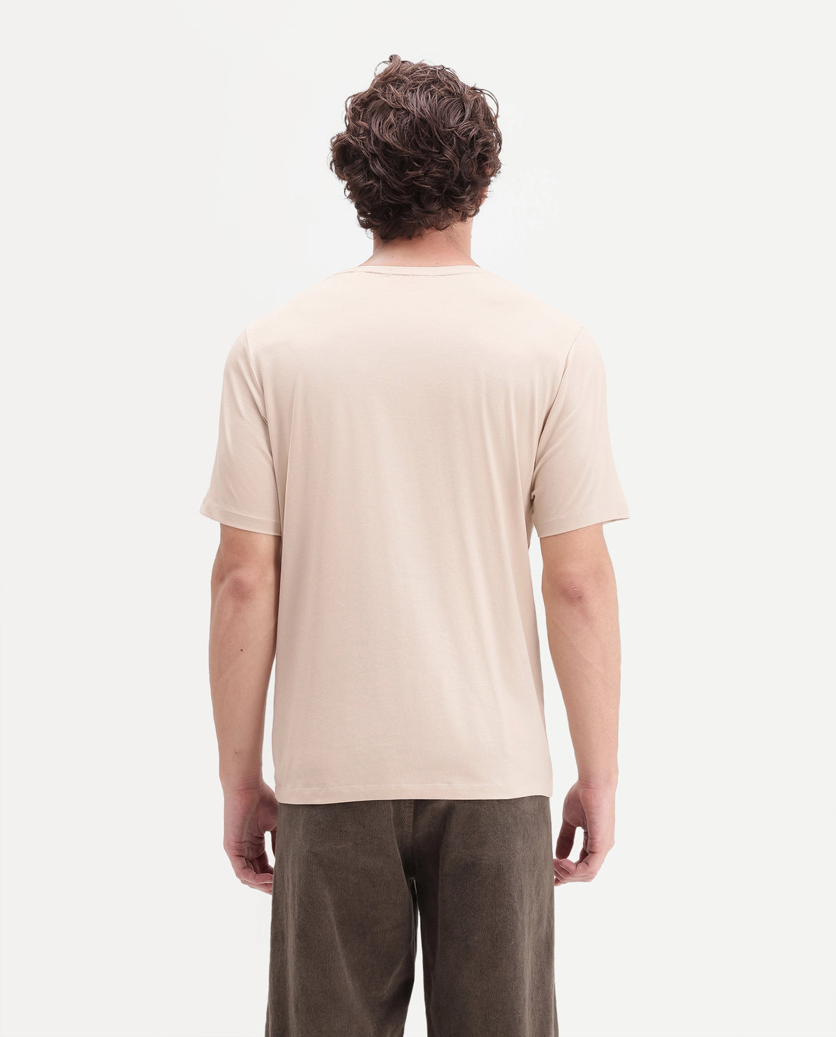 Rare Rabbit Men's Eze Light Beige Cotton Blend Crew Neck Regular Monogram Print T-Shirt