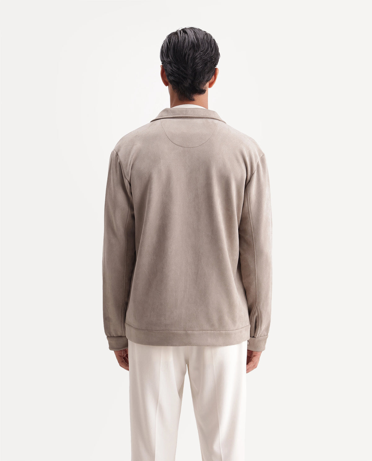 Rare Rabbit Men's Bax-26 Dark Beige Polyester Blend Spread Collar Zipper Regular Plain Jacket - image 7