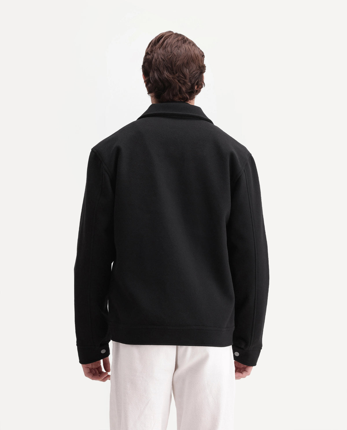 Rare Rabbit Men's Tweedo-26 Black Polyester Spread Collar Snap Regular Plain Jacket