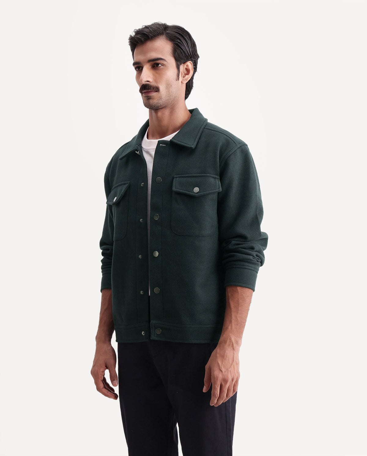 Rare Rabbit Men's Tweedo-26 Green Polyester Spread Collar Regular Plain Jacket - image 6