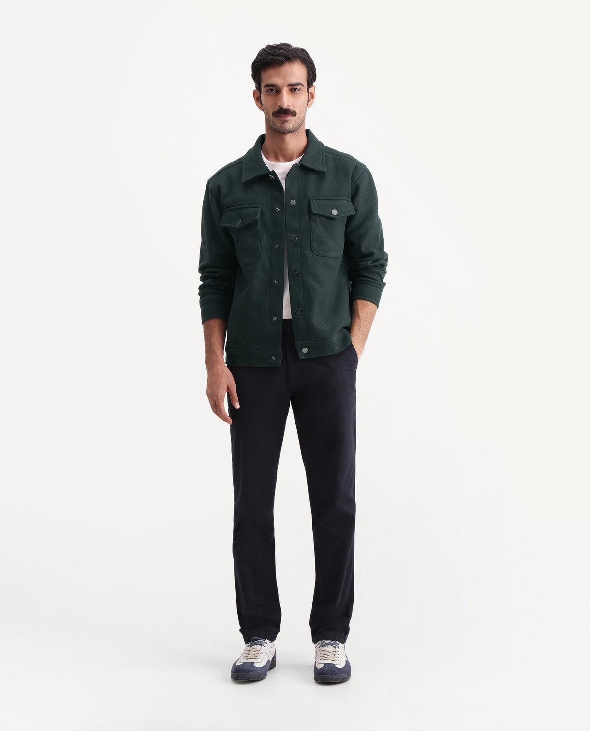 Rare Rabbit Men's Tweedo-26 Green Polyester Spread Collar Regular Plain Jacket - image 2