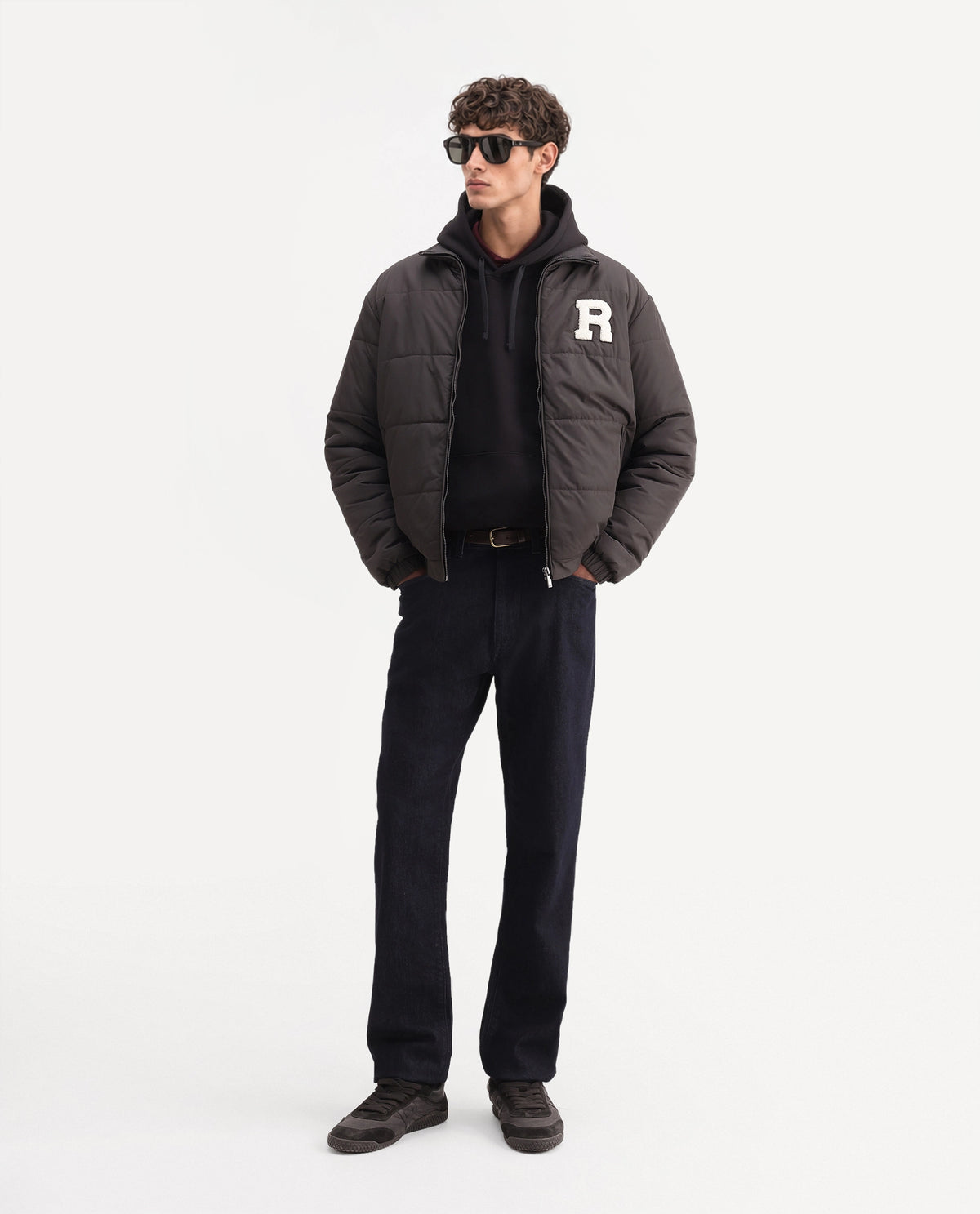 Rare Rabbit Men's Lerc Olive Polyester High Neck Zipper Regular Plain Jacket