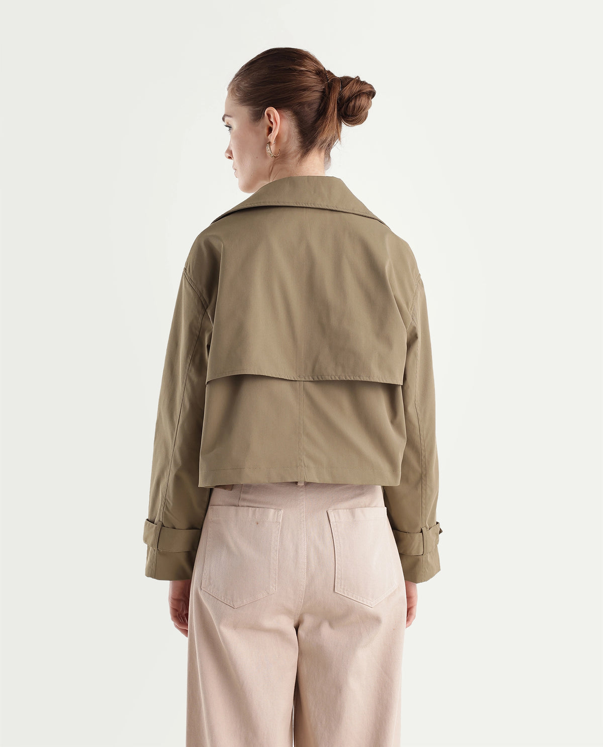 Rareism Women's Kim Beige Polyester Lapel Relaxed Solid Jacket - image 6