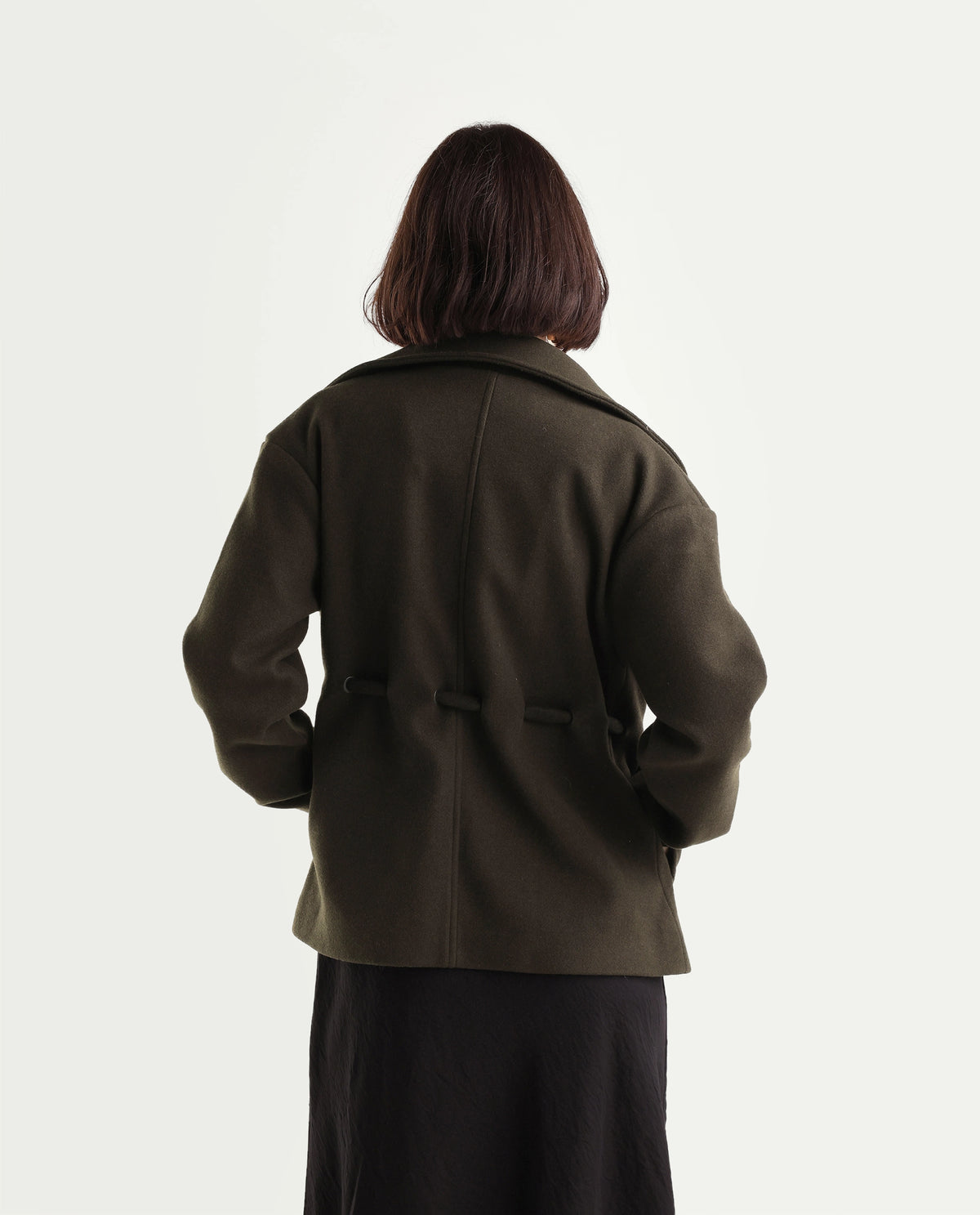 Rareism Women's Nittizaw26 Olive Polyester Blend Lapel Neck Snap Button Regular Plain Jacket - image 8