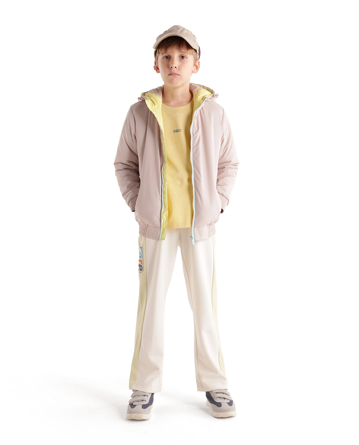 Rare Ones Kids Casin Beige Polyester Fabric Zipper Closure Regular Plain Jacket - image 2