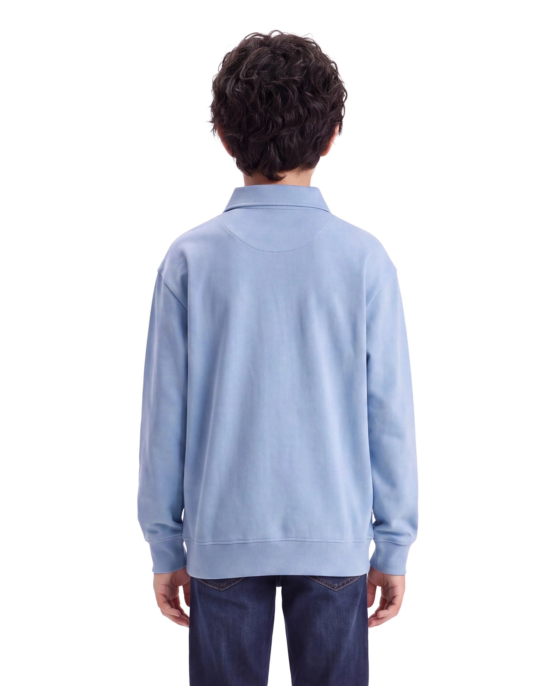 Rare Ones Kids Faris Pastel Purple Cotton Blend Fabric Spread Collar Button Closure Regular Fit Embroidered Polo