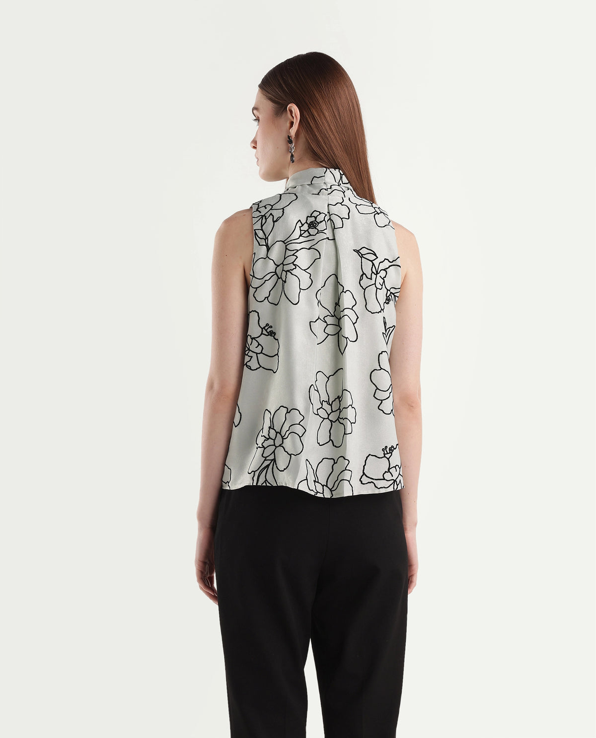 Rareism Women's Onpogo Light Blue Polyester Regular Fit Floral Print Top - image 7