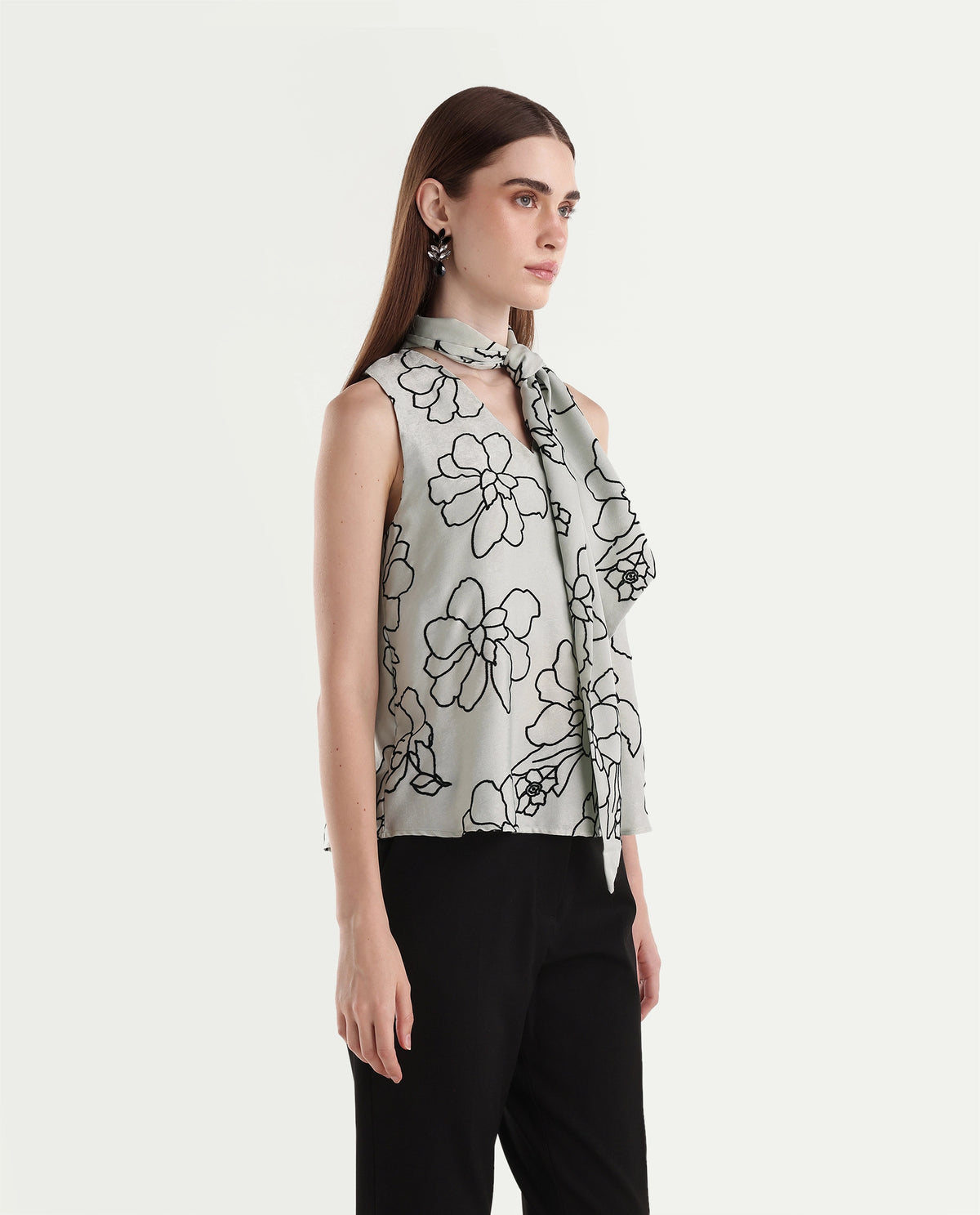 Rareism Women's Onpogo Light Blue Polyester Regular Fit Floral Print Top - image 5
