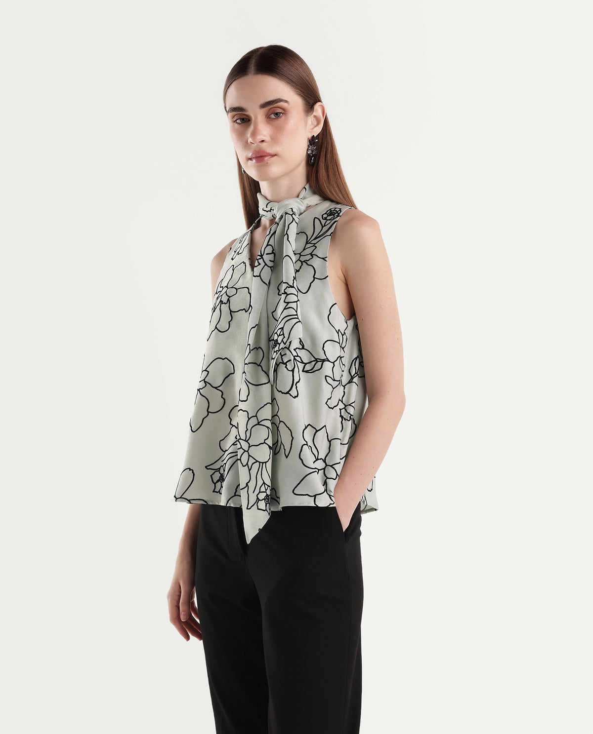 Rareism Women's Onpogo Light Blue Polyester Regular Fit Floral Print Top - image 6