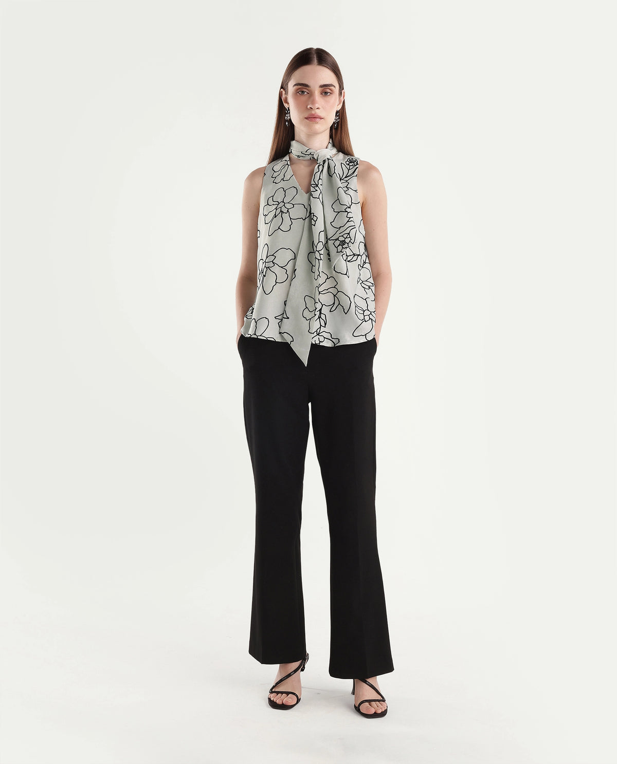 Rareism Women's Onpogo Light Blue Polyester Regular Fit Floral Print Top - image 4