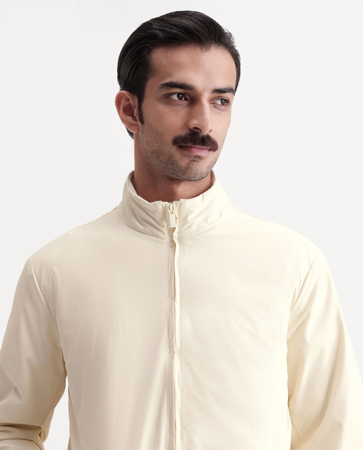 Rare Rabbit Men's Tian Off White Nylon High Neck Regular Plain Jacket - image 3