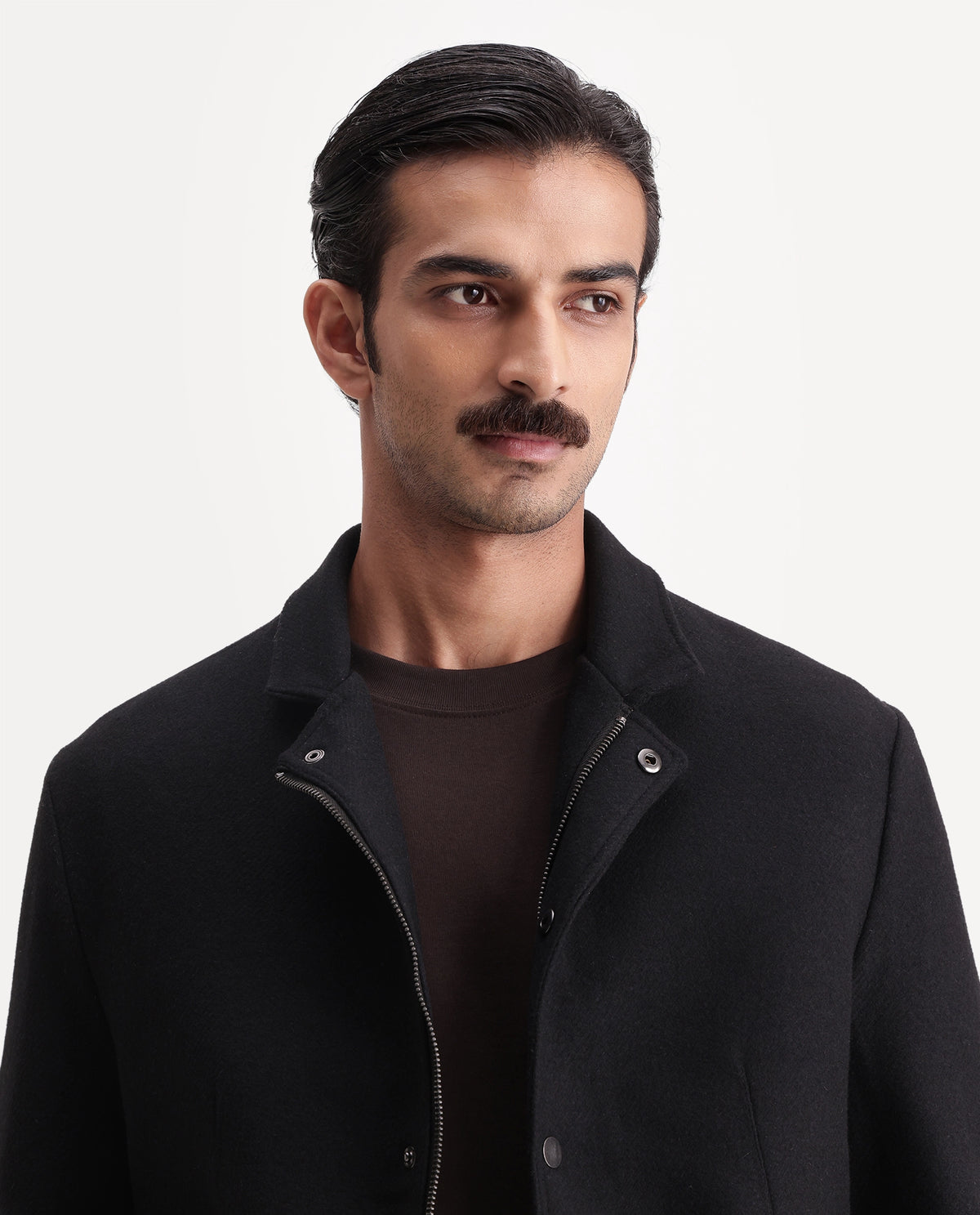 Rare Rabbit Men's Lavo Dark Navy Polyester Blend High Neck Regular Plain Jacket