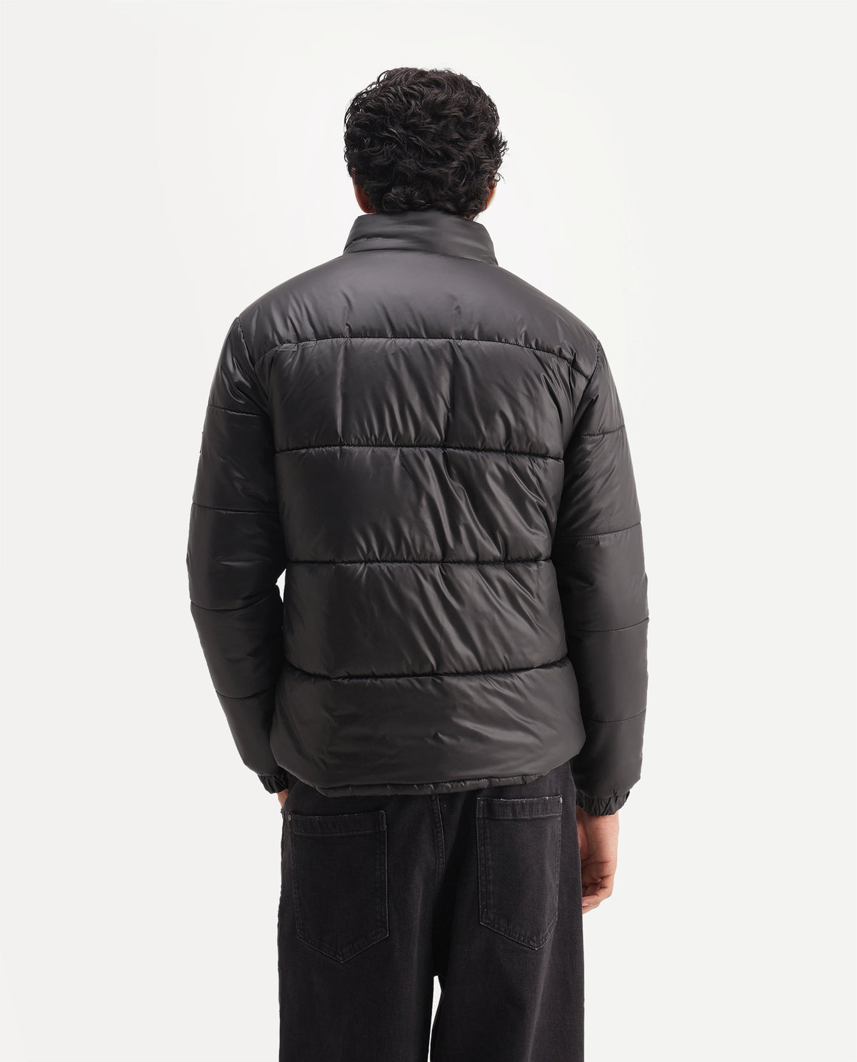 Rare Rabbit Men's Dest Black Polyester High Neck Regular Plain Jacket