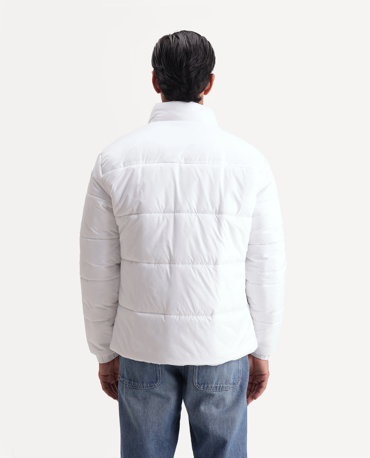 Rare Rabbit Men's Dest White Polyester High Neck Regular Plain Jacket - image 8
