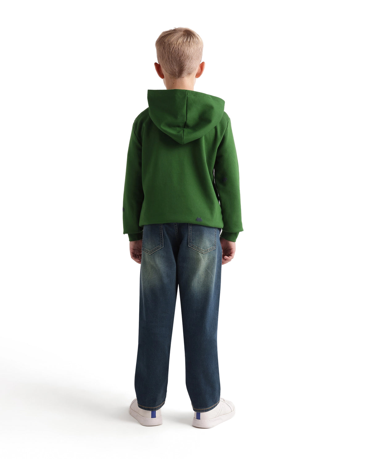 Rare Ones Kids Keller Dark Teal Cotton Blend Fabric Button And Zip Closure Regular Fit Plain Jeans - image 6