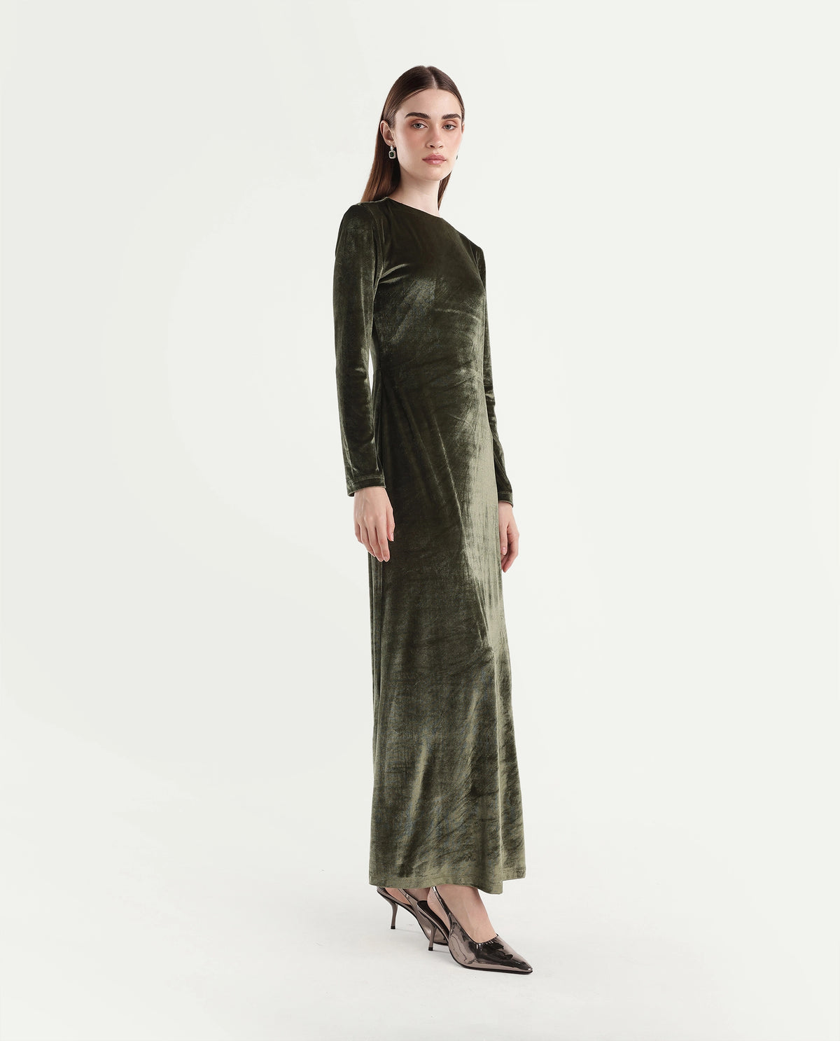 Rareism Women's Potonlo Dark Green Polyester Regular Fit Plain Dress - image 4