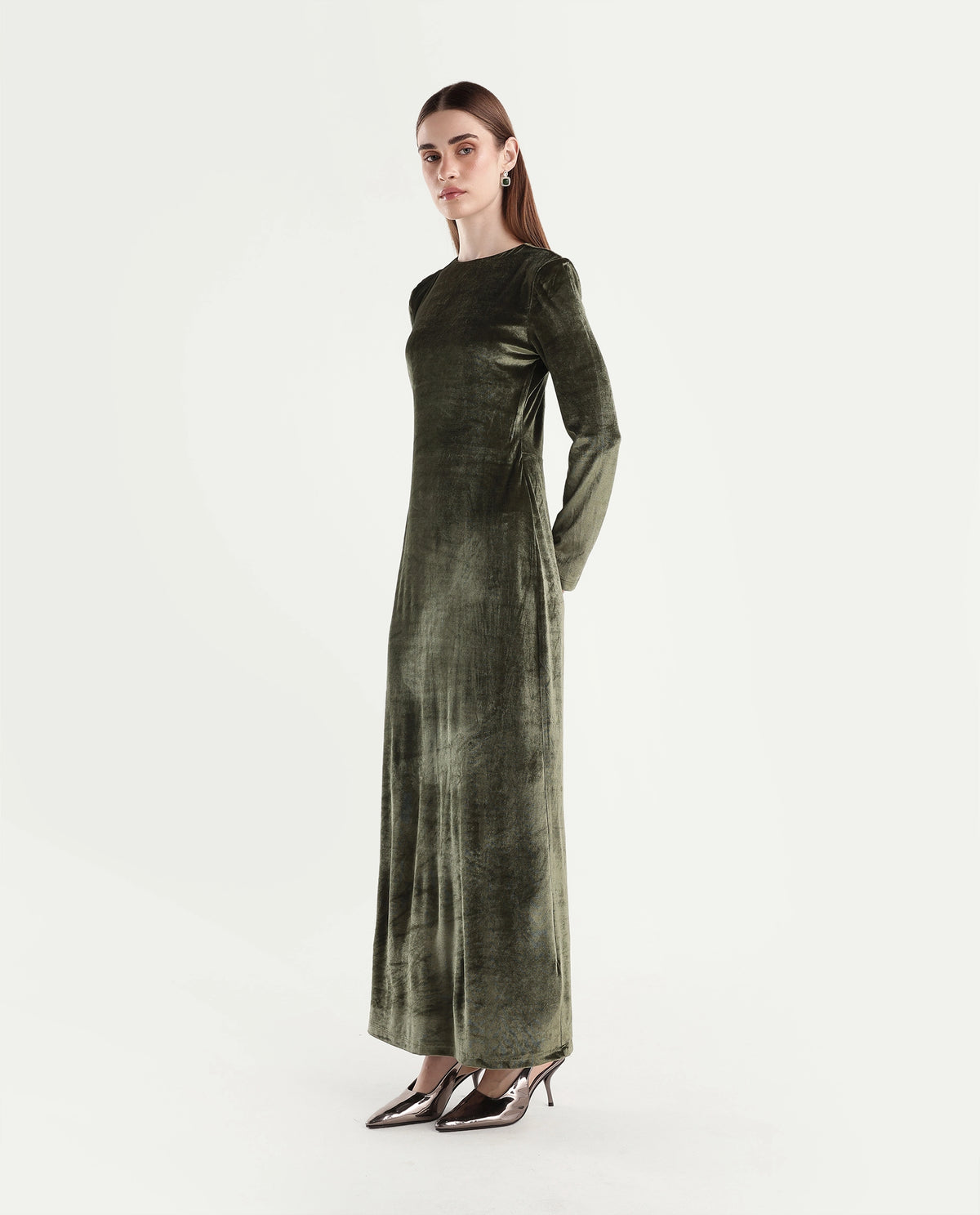 Rareism Women's Potonlo Dark Green Polyester Regular Fit Plain Dress - image 5