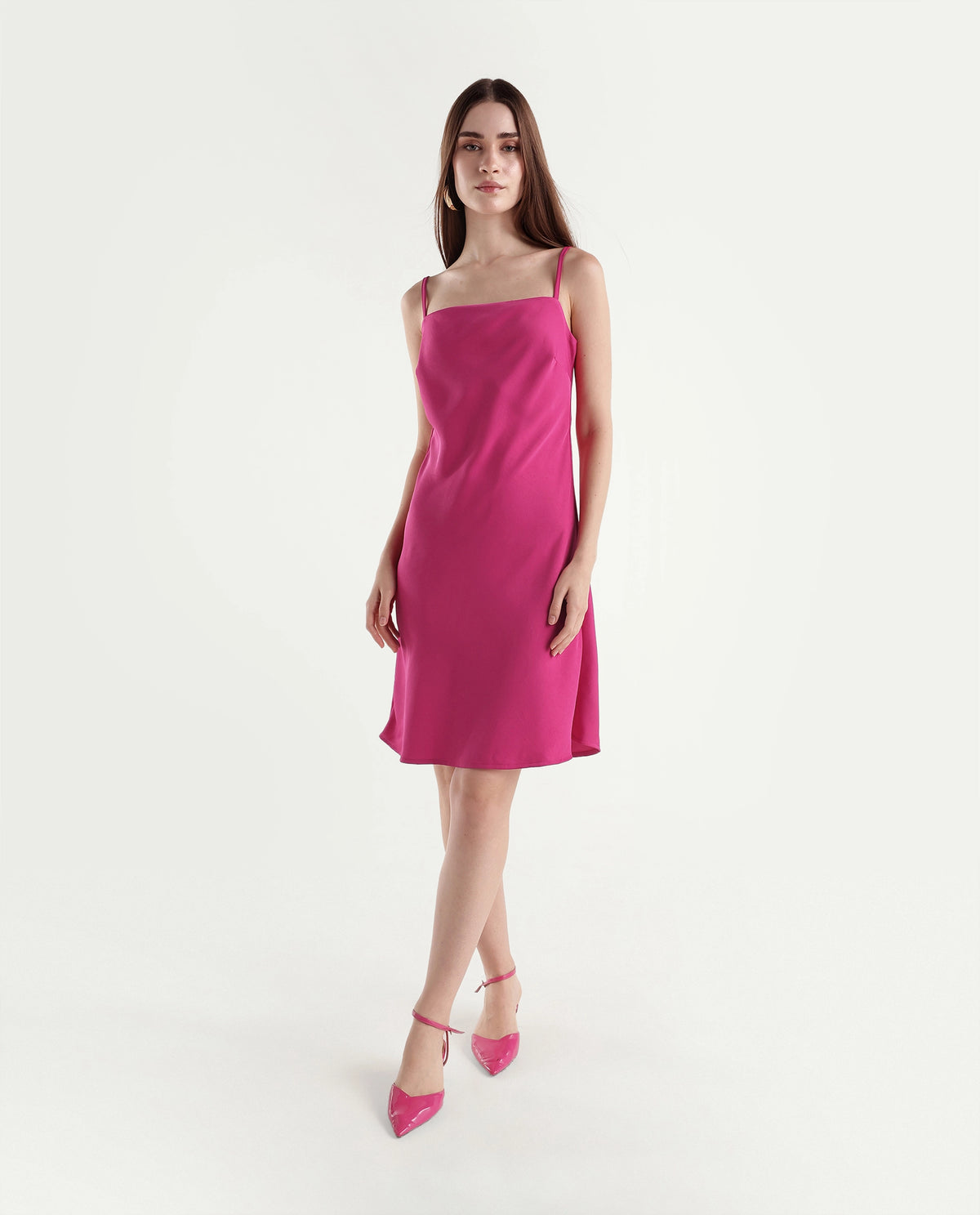 Rareism Women's Prya Pink Polyester Regular Fit Sleeveless Dress - image 1