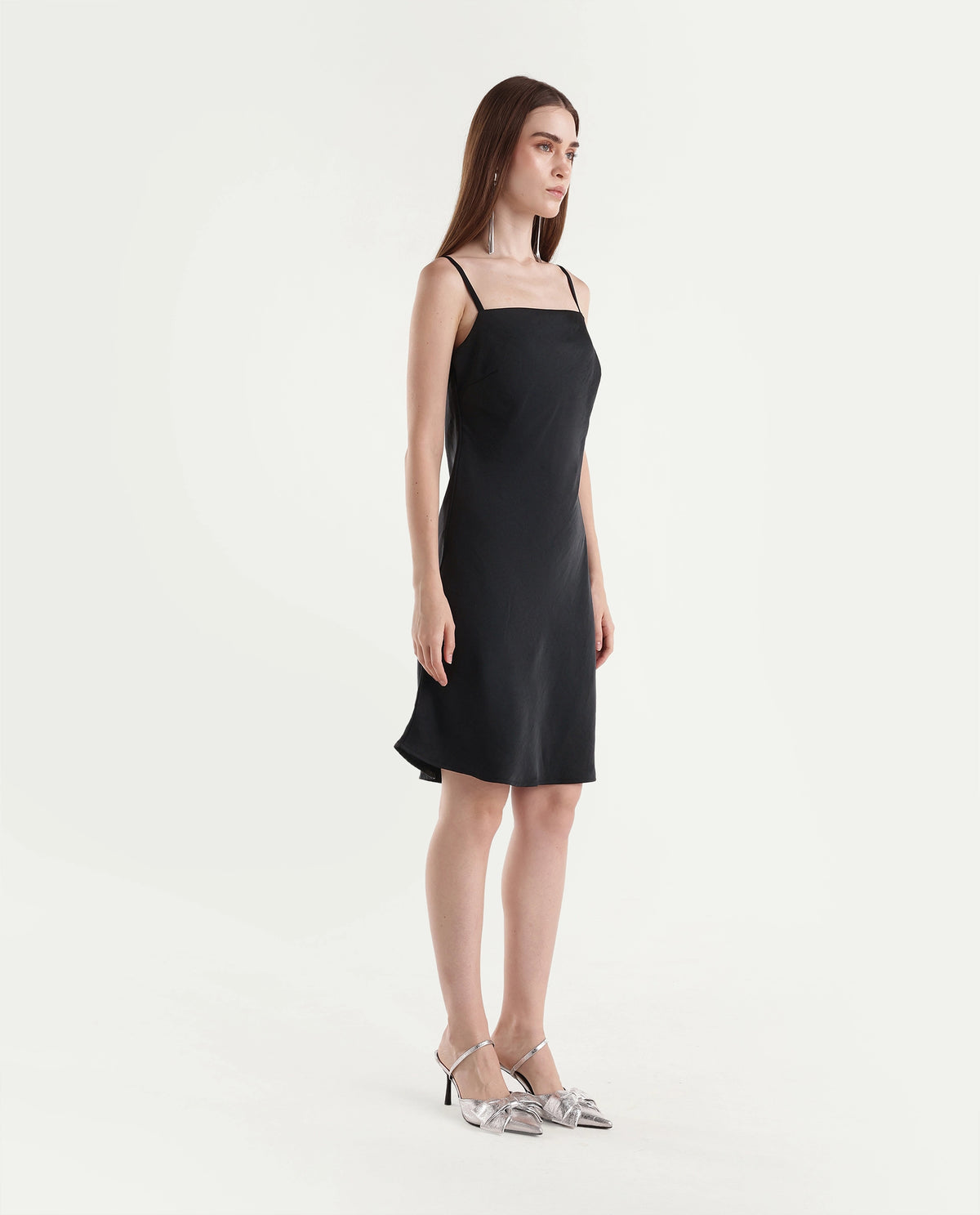 Rareism Women's Prya Black Polyester Regular Fit Sleeveless Dress - image 4