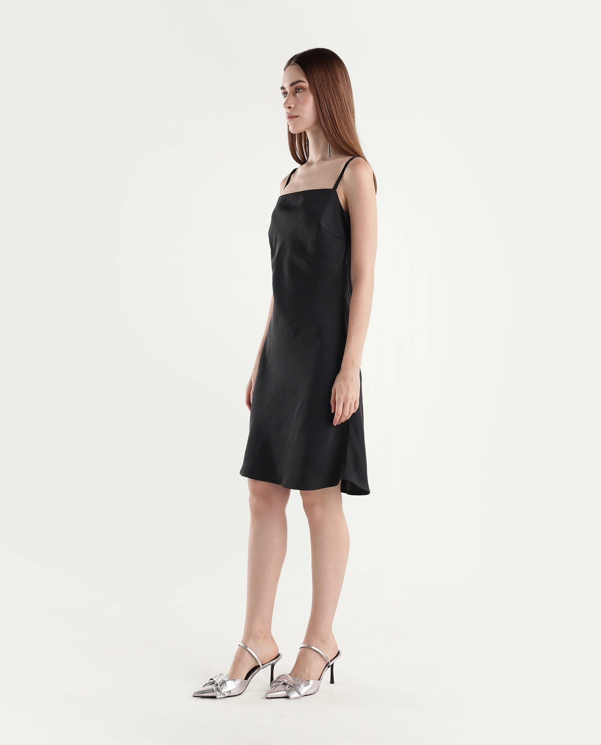 Rareism Women's Prya Black Polyester Regular Fit Sleeveless Dress - image 5
