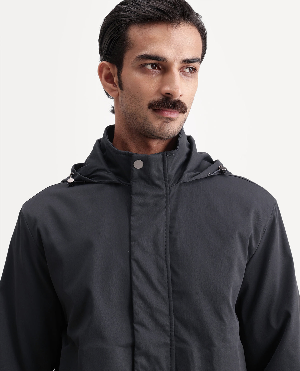 Rare Rabbit Men's Eber Navy Polyester Hooded Regular Plain Jacket - image 3