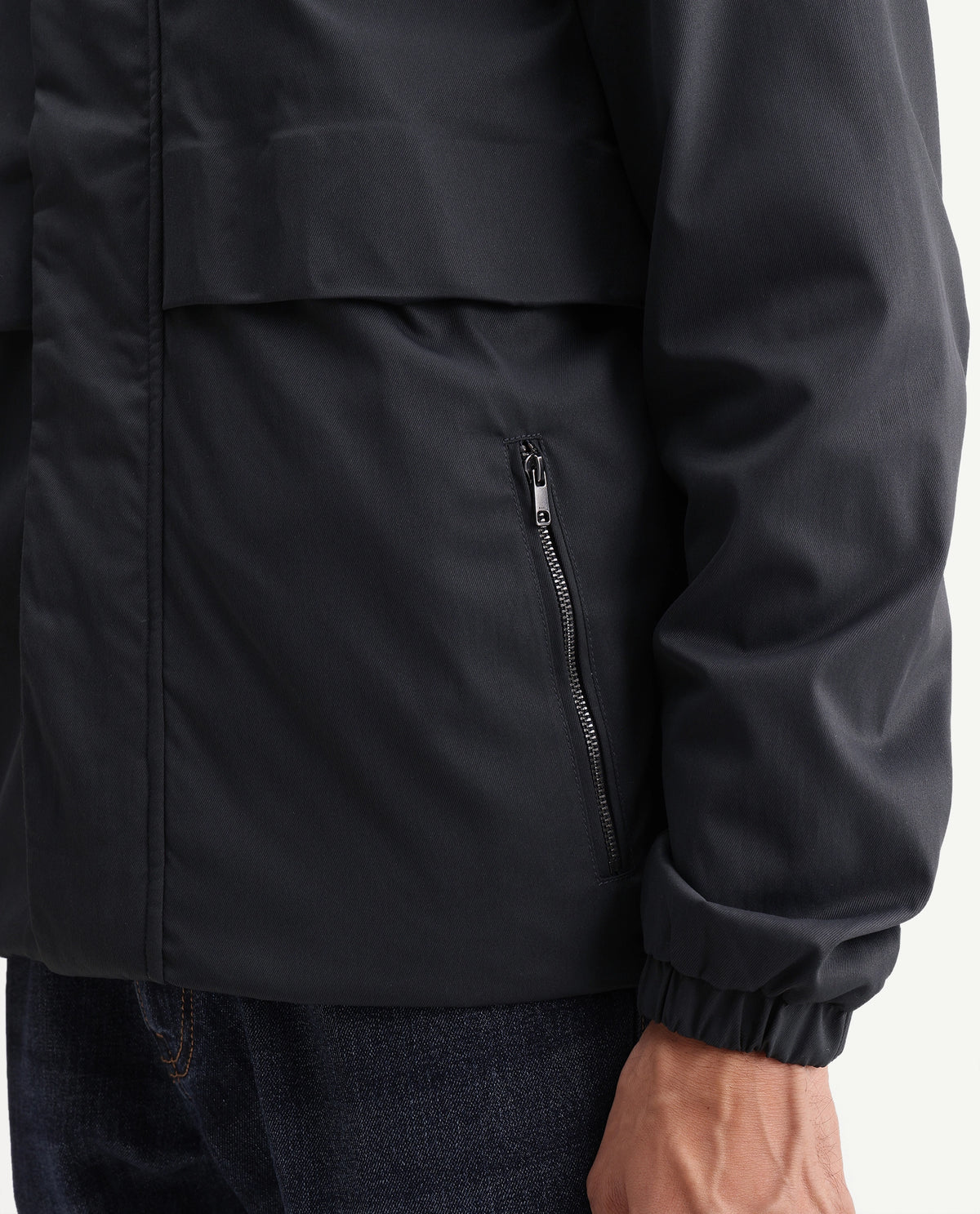 Rare Rabbit Men's Eber Navy Polyester Hooded Regular Plain Jacket - image 8