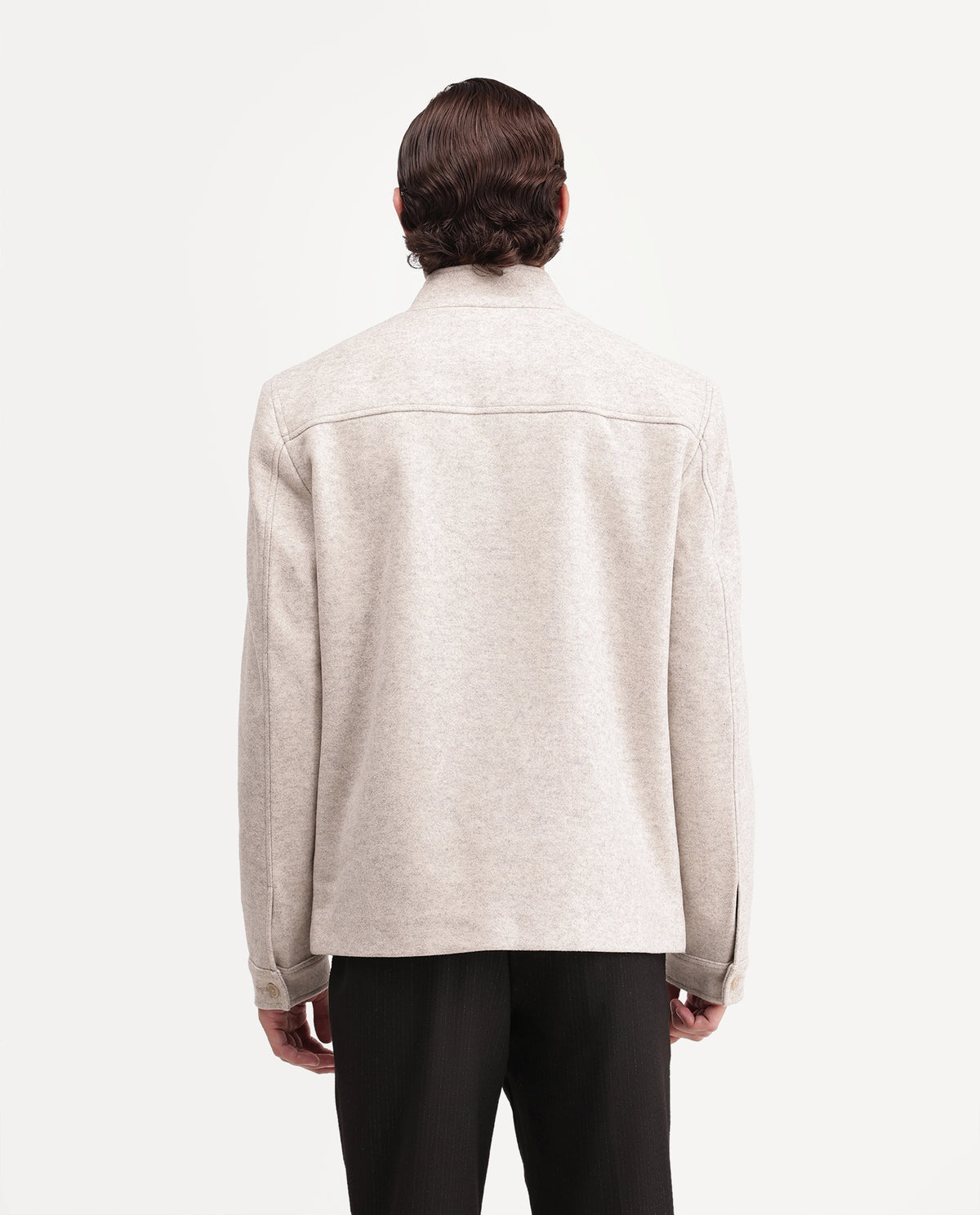 Rare Rabbit Mens Obet Beige Polyester Blend High Neck Regular Plain Jacket