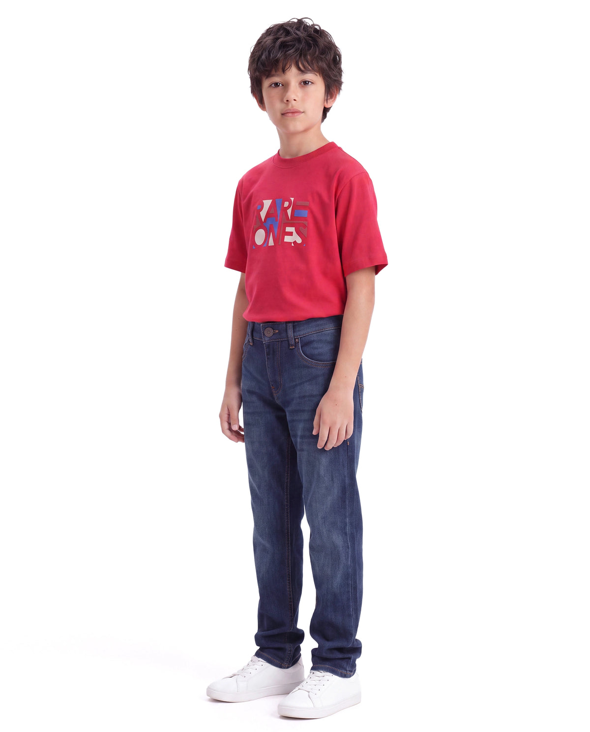 Rare Ones Kids Sonet Dark Blue Cotton Blend Plain Regular Jeans