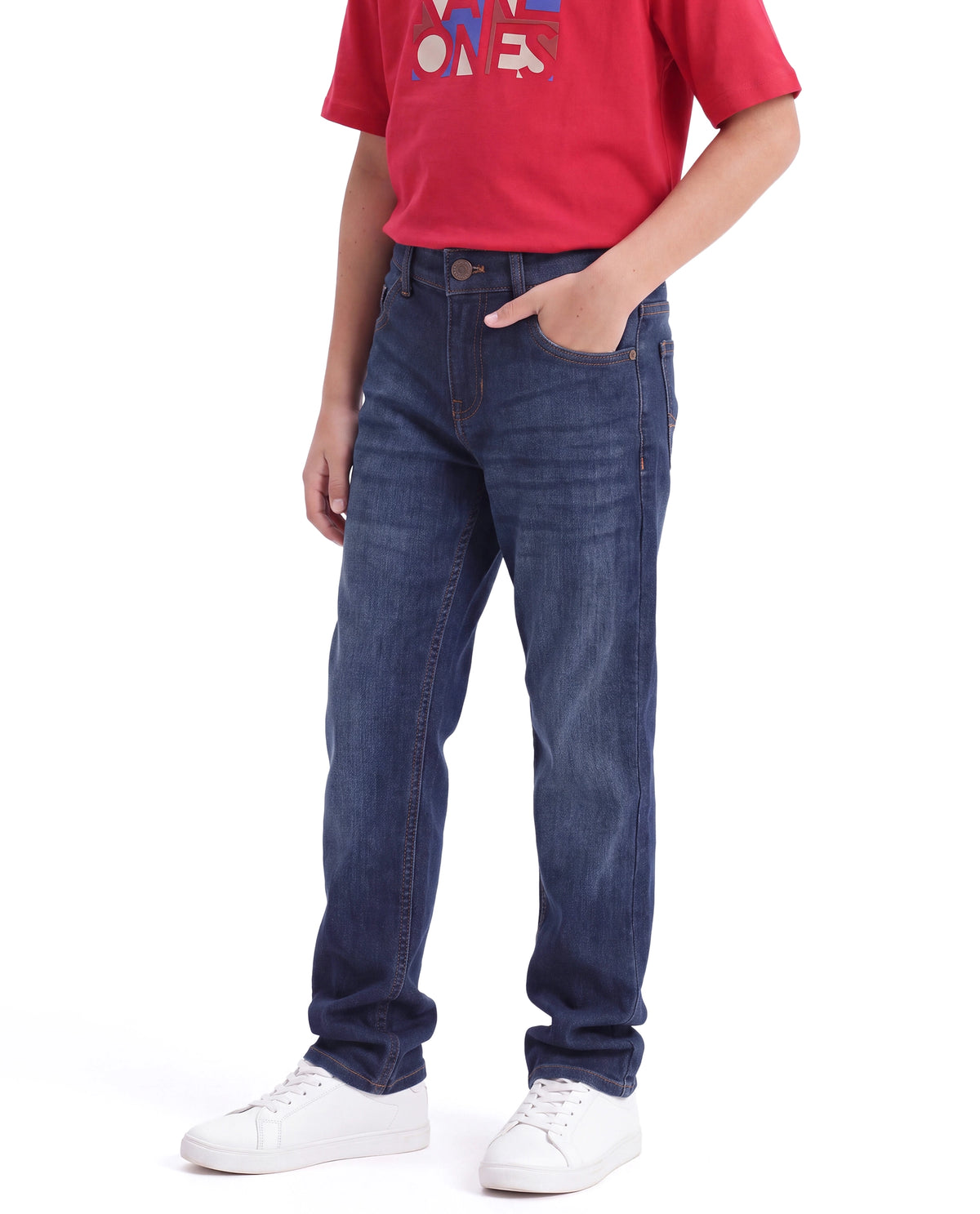 Rare Ones Kids Sonet Dark Blue Cotton Blend Plain Regular Jeans