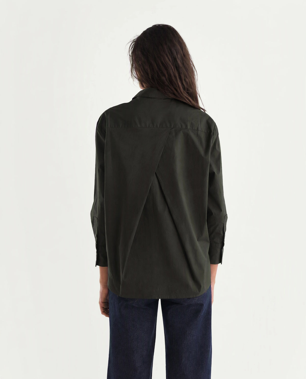 Rareism Women's Onjilon Olive Cotton Blend Spread Collar Regular Plain Shirt - image 7