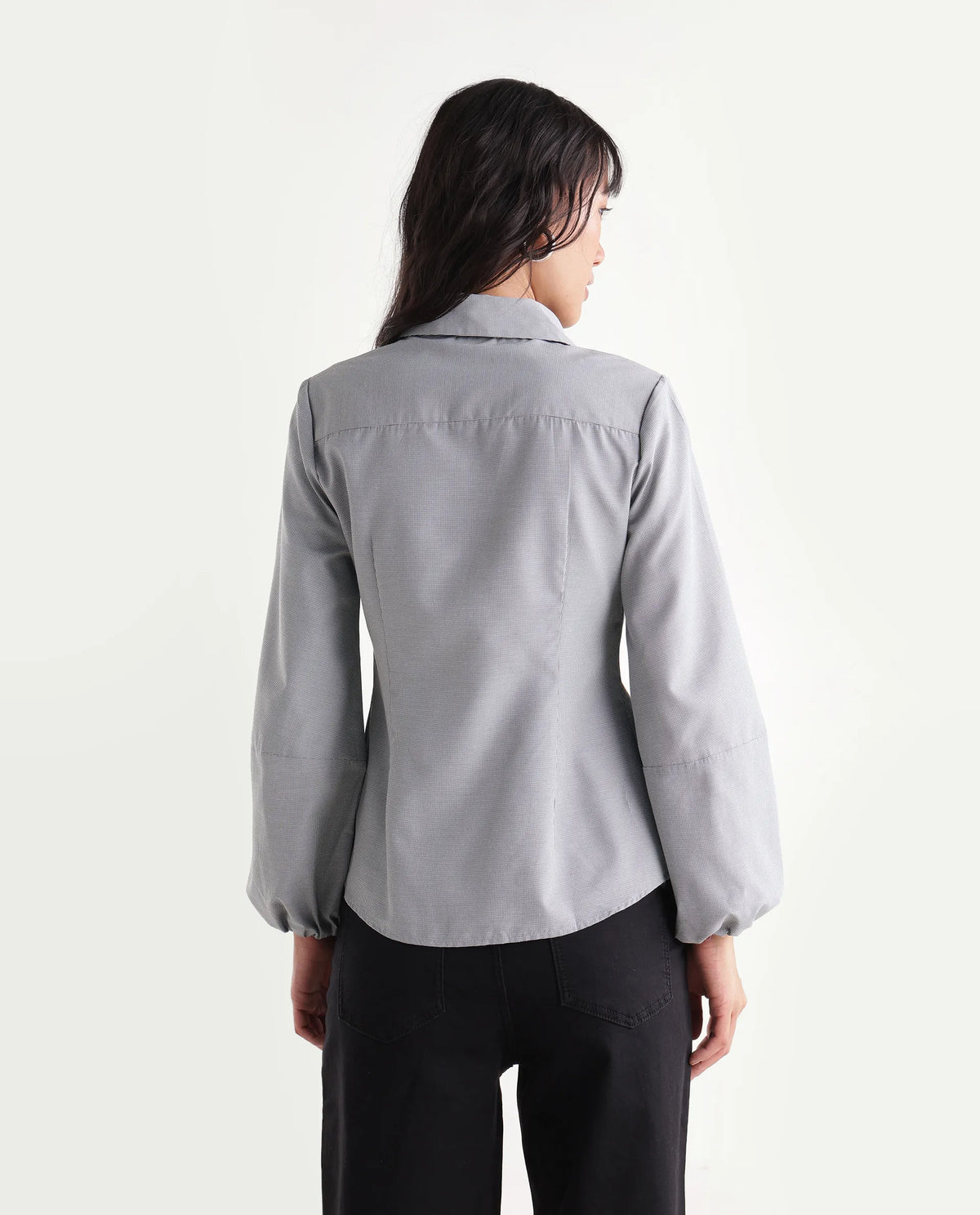 Rareism Women Onism Primary Black Polyester Blend Spread Collar Striped Regular Shirt