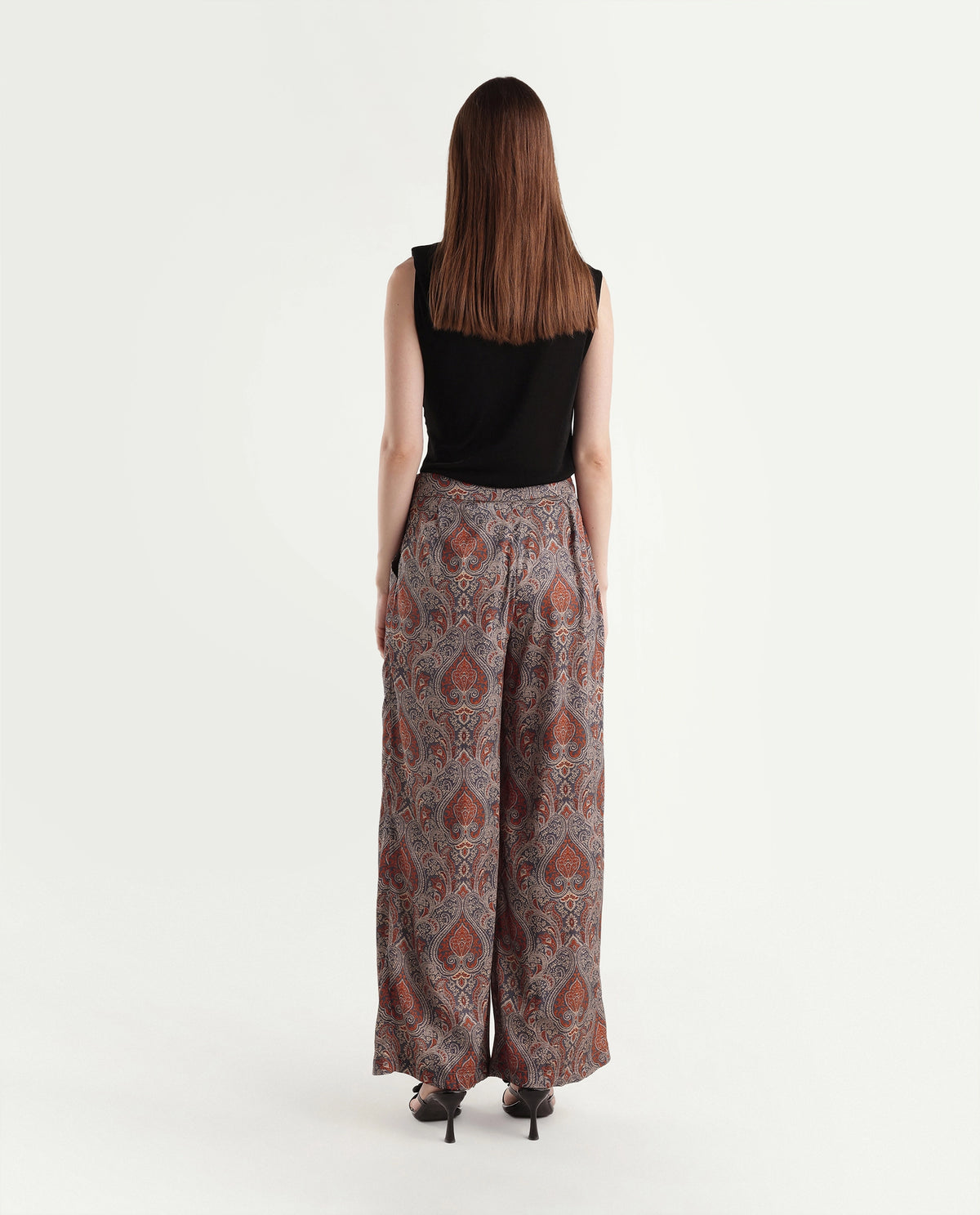 Rareism Women's Onfant Red Polyester Wide Leg Paisley Print Trouser - image 7