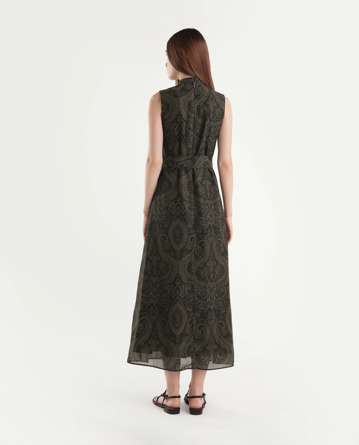 Rareism Women's Onfra Brown Polyester High Neck Sheath Paisley Print Dress - image 7