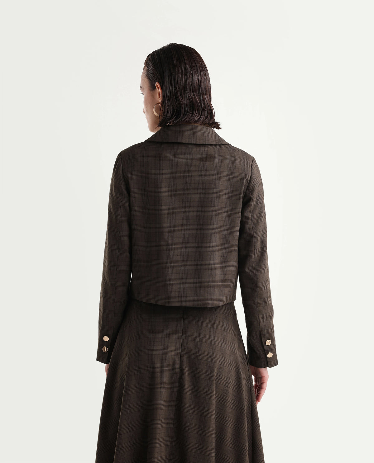 Rareism Women's Quno-T Brown Polyester Blend Spread Collar Button Regular Plain Jacket - image 7