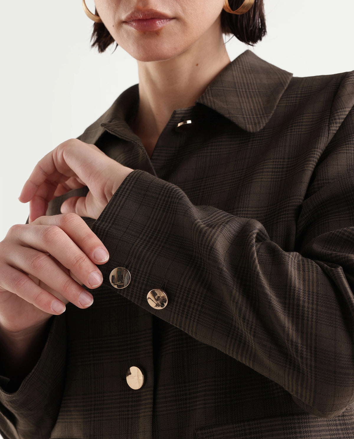 Rareism Women's Quno-T Brown Polyester Blend Spread Collar Button Regular Plain Jacket - image 8