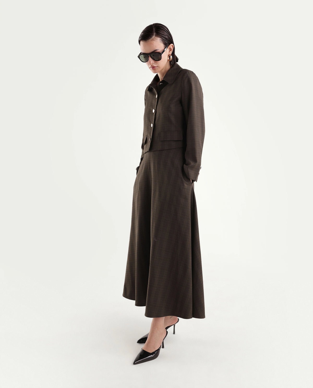 Rareism Women's Quno-T Brown Polyester Blend Spread Collar Button Regular Plain Jacket - image 6