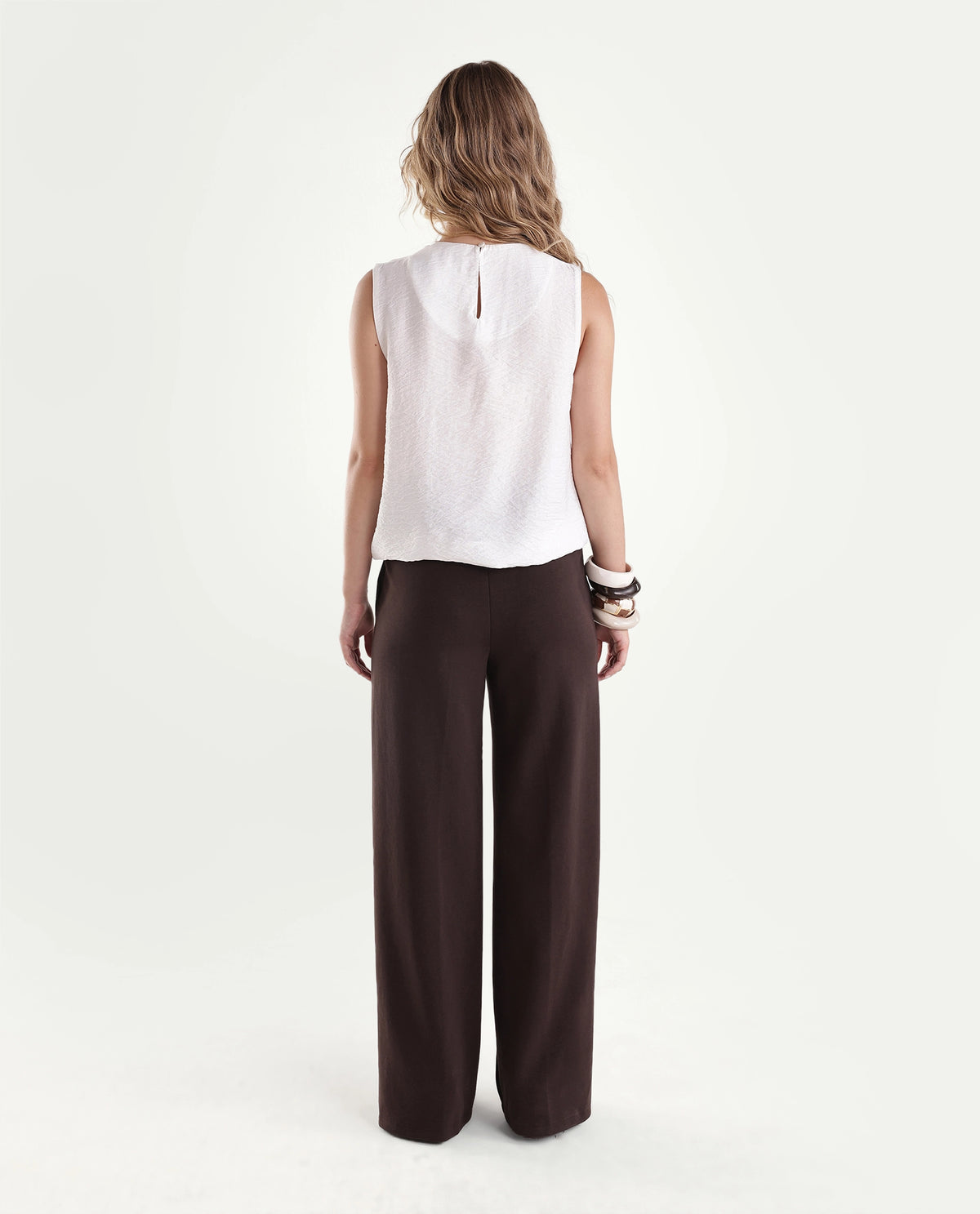 Rareism Womens Pilot-B Dark Brown Modal Blend Straight Plain Track Pant