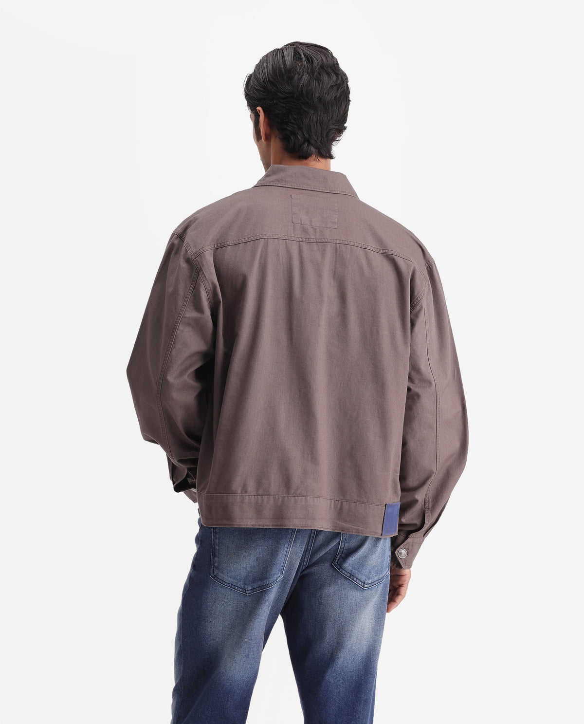 Rare Rabbit Men's Rugbo-S Brown Cotton Spread Collar Snap Button Regular Plain Shacket - image 7