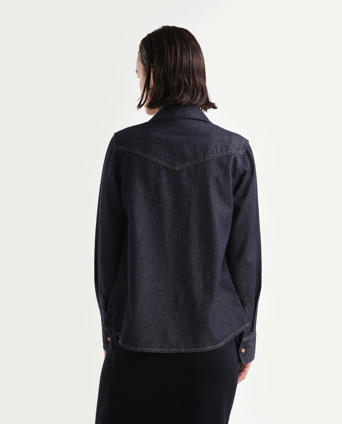 Rareism Women's Delz Dark Navy Cotton Blend Spread Collar Regular Twill Shirt - image 7